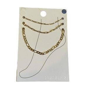 Forever21 Gold Anklet Trio Body Jewelry NWT